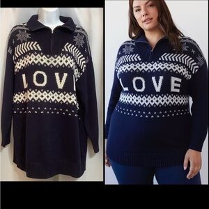 Penningtons Sweater Women’s Size 16 NWOT Knit Active Zone Navy White